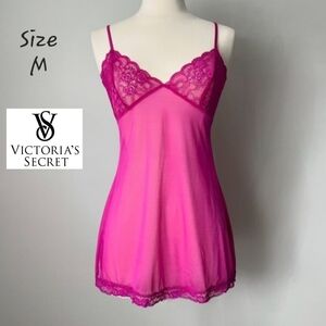 Vintage Victoria's Secret Lace and Mesh Slip / Cami - Women's Size M